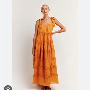 DISSH Amma Marigold Tie Midi Dress
